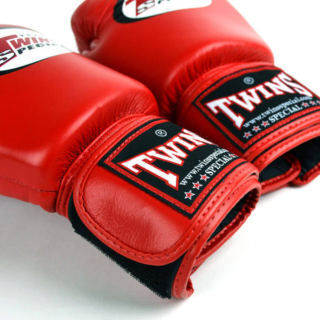 Twins BGVL3 Velcro Boxing Gloves Red - Gymzey.com