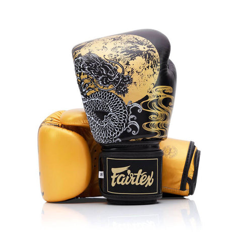 BGV26 Fairtex Harmony Six Black-Gold Boxing Gloves - Gymzey.com