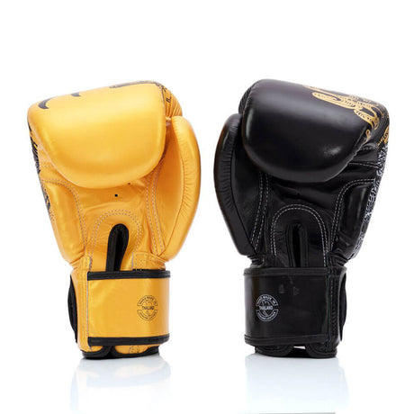 BGV26 Fairtex Harmony Six Black-Gold Boxing Gloves - Gymzey.com