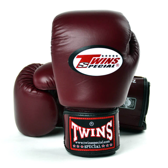 Twins BGVL3 Velcro Boxing Gloves Maroon - Gymzey.com