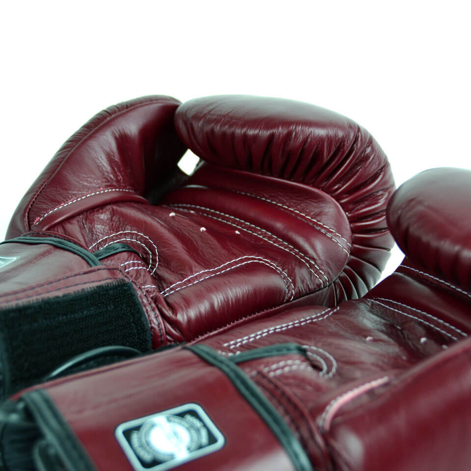 Twins BGVL3 Velcro Boxing Gloves Maroon - Gymzey.com