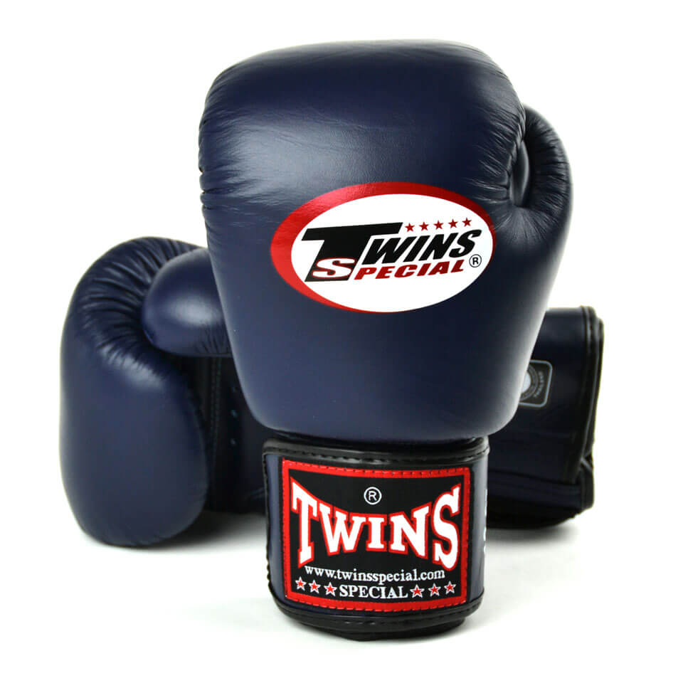 TwinsBGVL3 Velcro Boxing Gloves Navy Blue - Gymzey.com