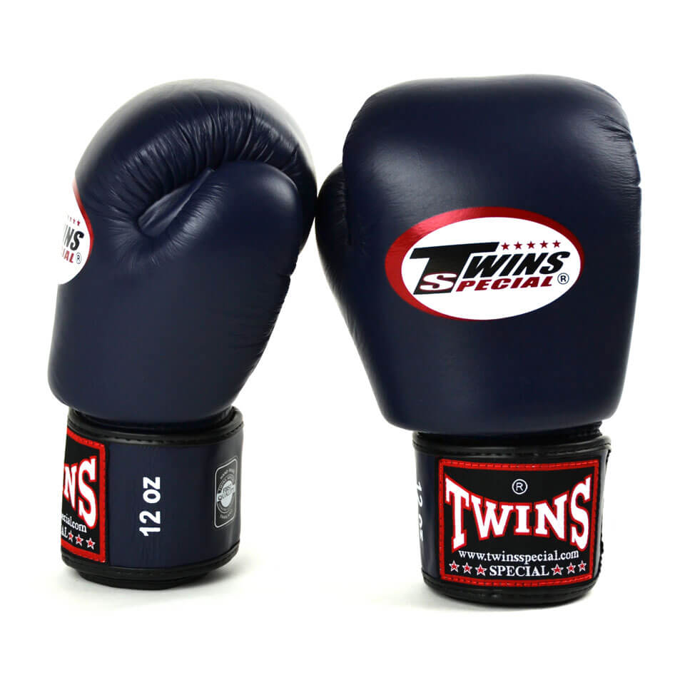 TwinsBGVL3 Velcro Boxing Gloves Navy Blue - Gymzey.com