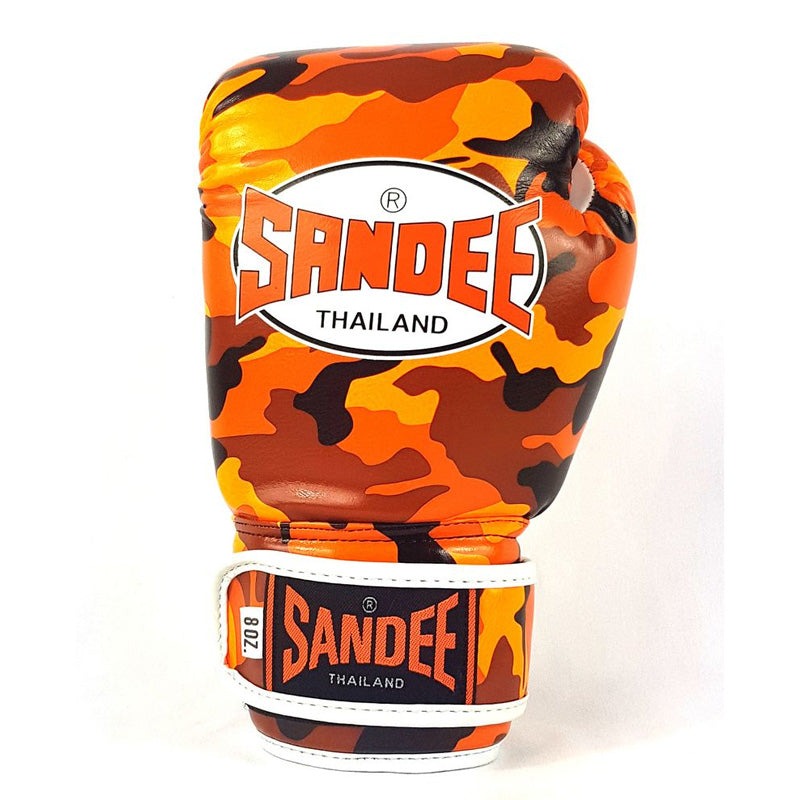 Sandee Muay Thai Gloves Camo Orange