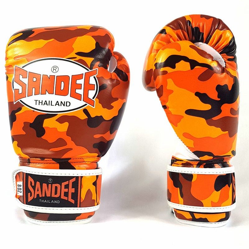 Sandee Muay Thai Gloves Camo Orange