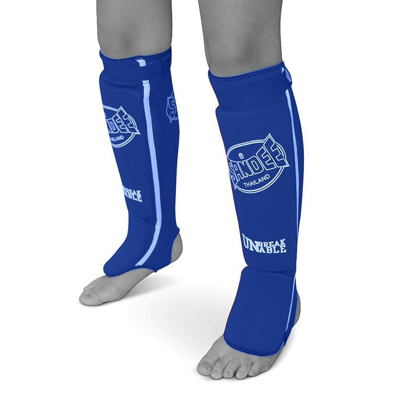 Sandee Slip-on Competition Shinguards Blue/White