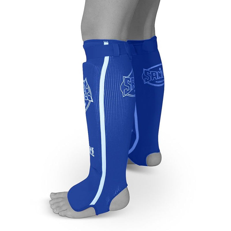 Sandee Slip-on Competition Shinguards Blue/White