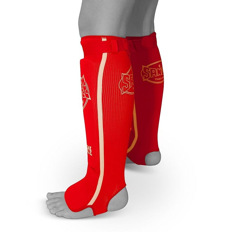 Sandee Slip-on Competition Shinguards Red/White