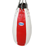 Sandee Full Leather Teardrop Punch Bag Red/White