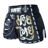 TUFF MSC117 Muay Thai Shorts Retro Black Singha Yantra