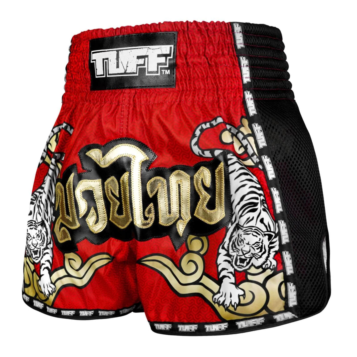 TUFF MSC122 Retro Shorts Red Twin Tiger