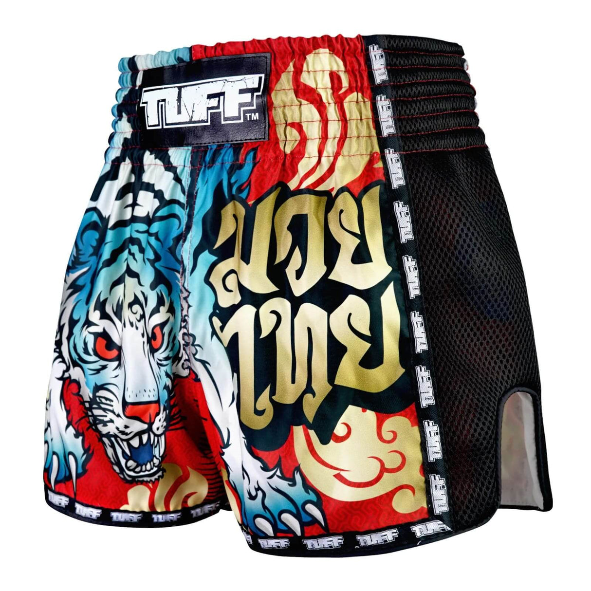 TUFF MSC126 Retro Shorts Red Furious Tiger