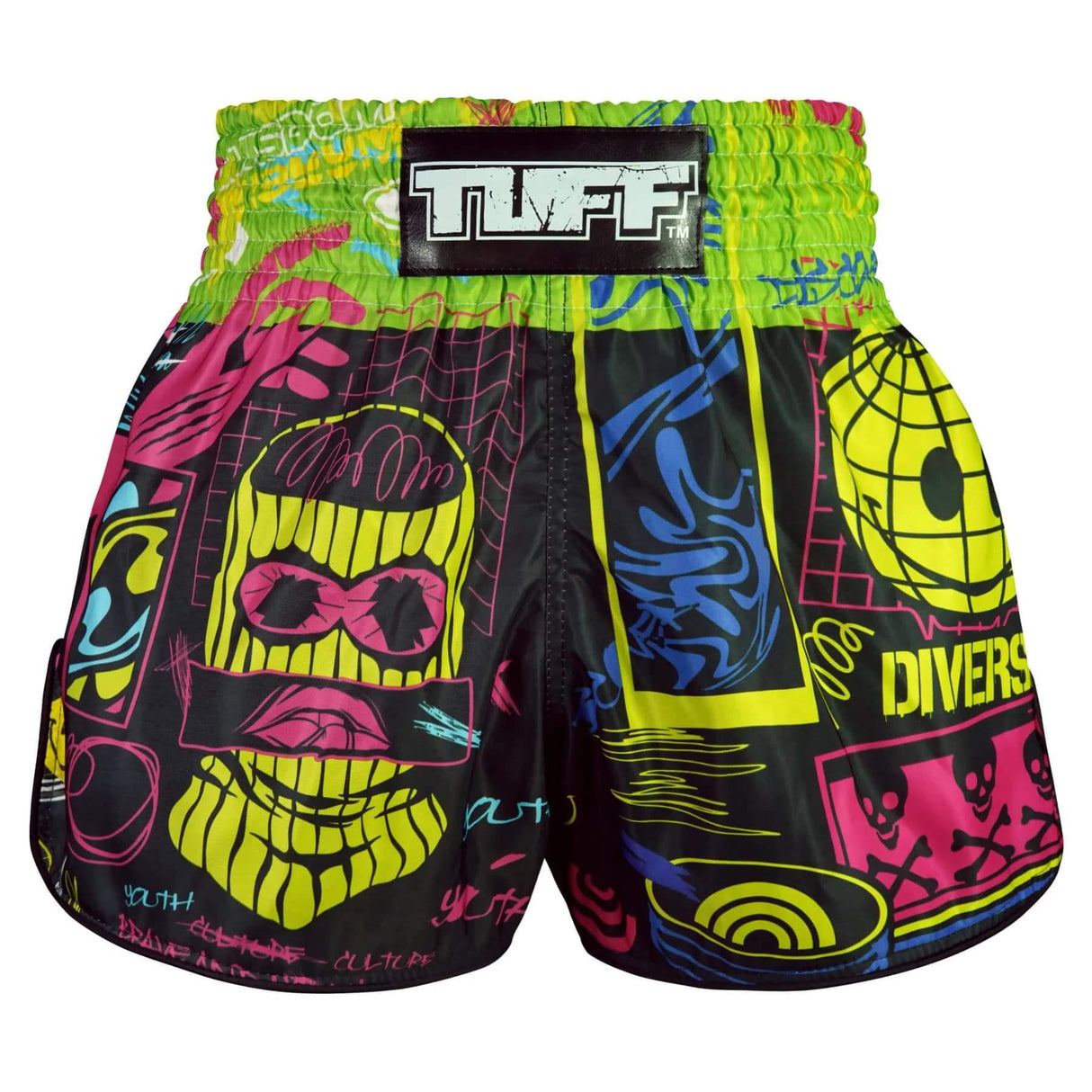 TUFF RMS119 Retro Shorts Neon Graffiti