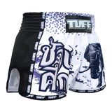 TUFF MSC112 Muay Thai Shorts Retro White War Elephant