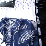 TUFF MSC112 Muay Thai Shorts Retro White War Elephant