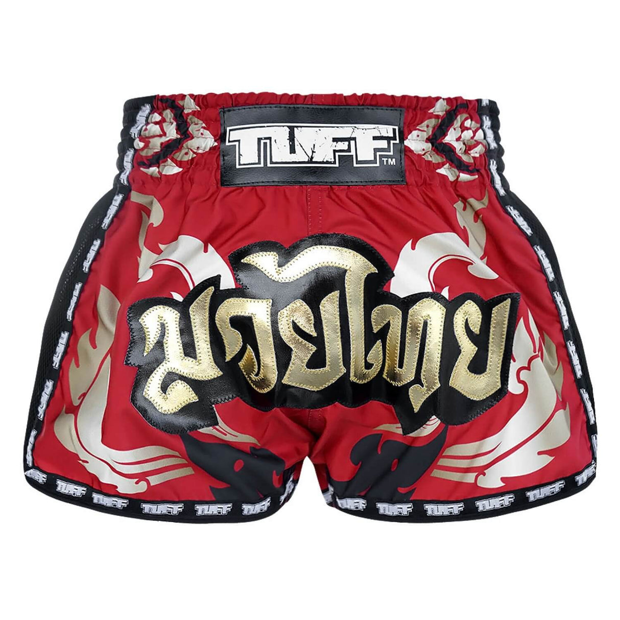 TUFF MRS206 Muay Thai Shorts Retro Red Yantra