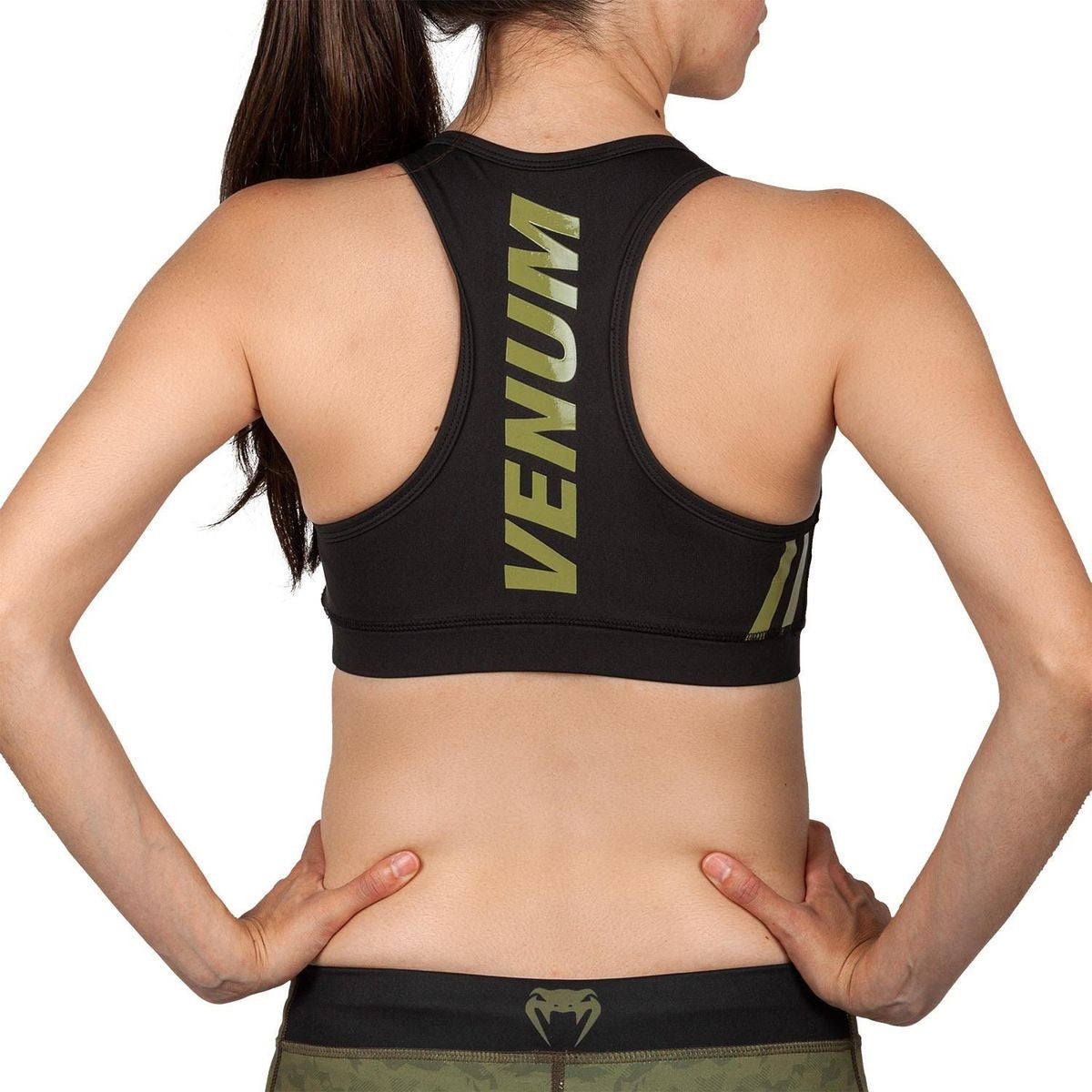 Venum Womens Power 2.0 Sports Bra - Khaki/Black - Gymzey.com