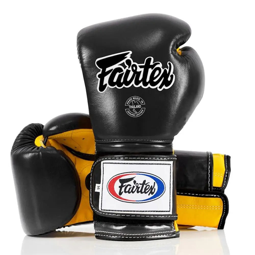 Fairtex BGV9 Mexican Style Boxing Gloves Black/Yellow