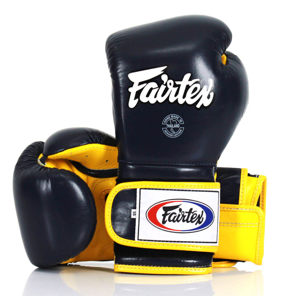 Fairtex BGV9 Mexican Style Boxing Gloves Blue/Yellow