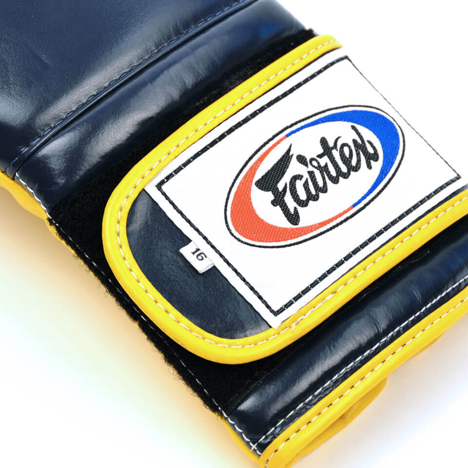 Fairtex BGV9 Mexican Style Boxing Gloves Blue/Yellow