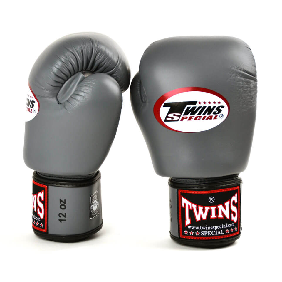 Twins BGVL3 Velcro Boxing Gloves Grey - Gymzey.com