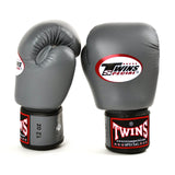 Twins BGVL3 Velcro Boxing Gloves Grey - Gymzey.com