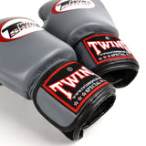 Twins BGVL3 Velcro Boxing Gloves Grey - Gymzey.com