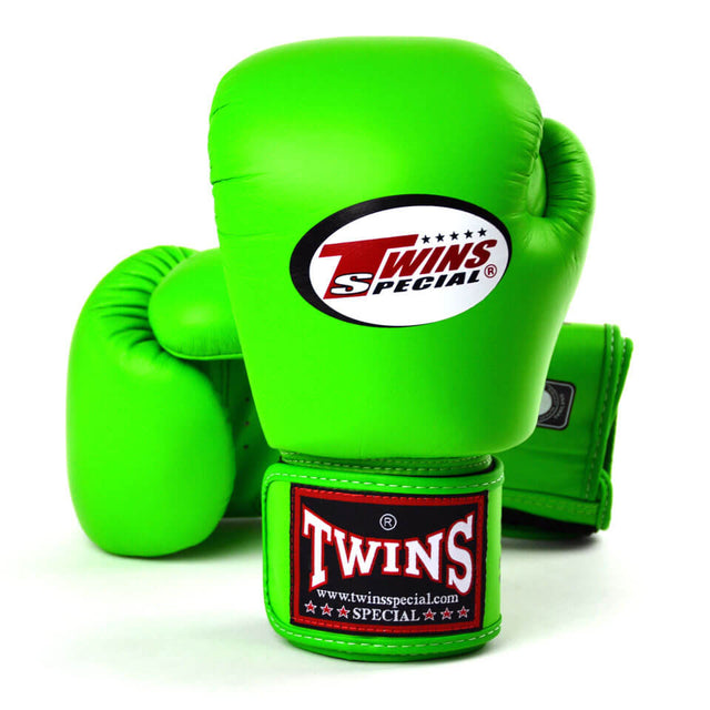 Twins BGVL3 Velcro Boxing Gloves Lime Green - Gymzey.com