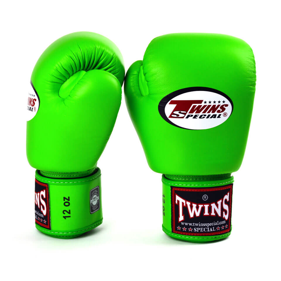 Twins BGVL3 Velcro Boxing Gloves Lime Green - Gymzey.com