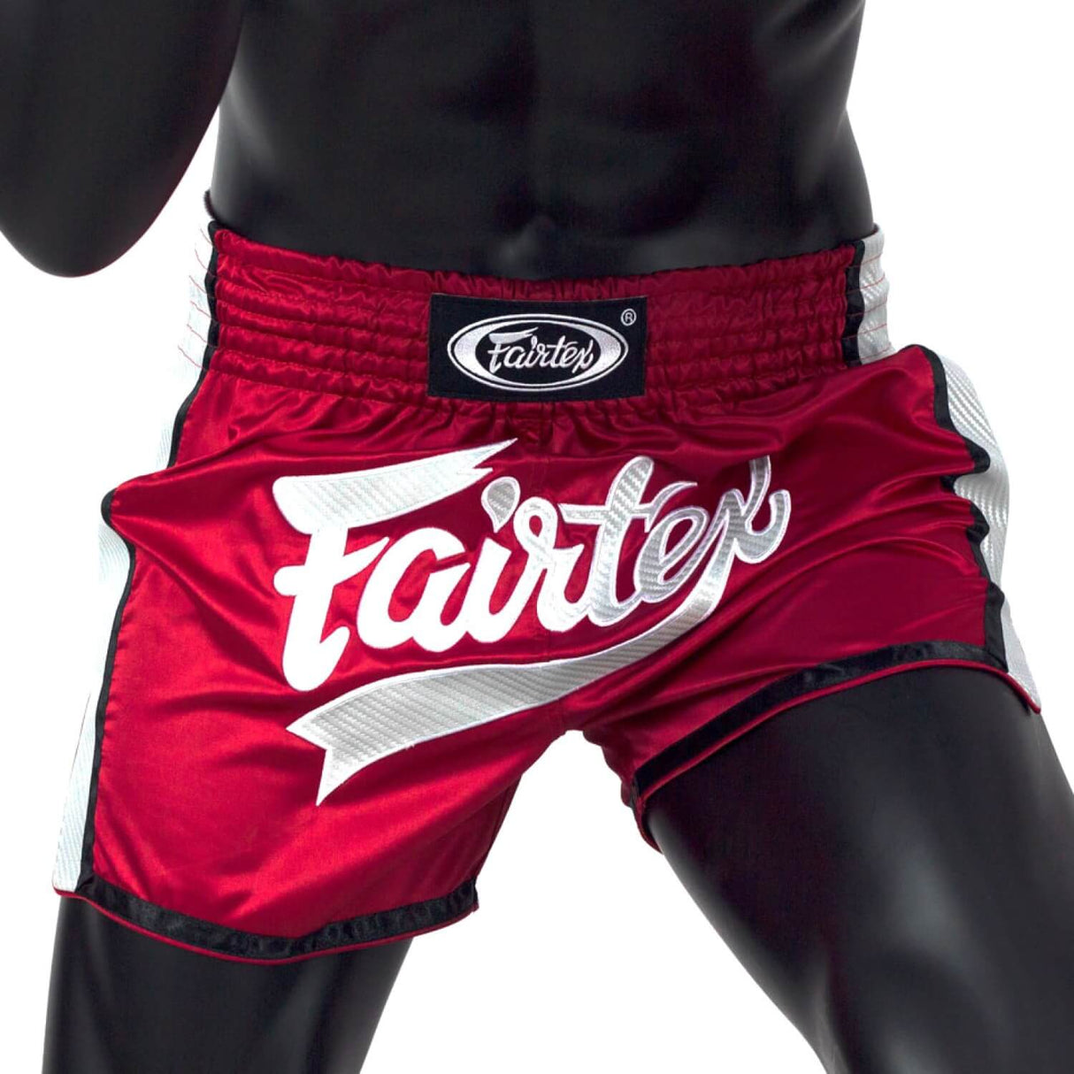 Fairtex BS1704 Slim Cut Muay Thai Shorts Red/White