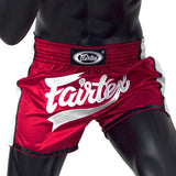 Fairtex BS1704 Slim Cut Muay Thai Shorts Red/White