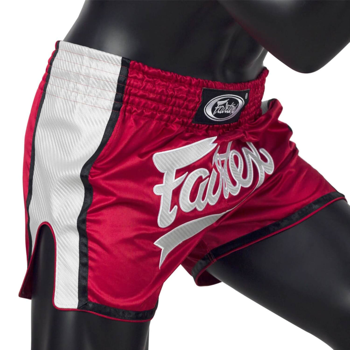 Fairtex BS1704 Slim Cut Muay Thai Shorts Red/White