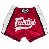 Fairtex BS1704 Slim Cut Muay Thai Shorts Red/White