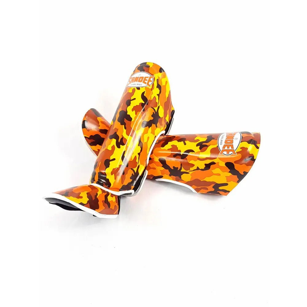 Sandee Shin Guards Camo Orange