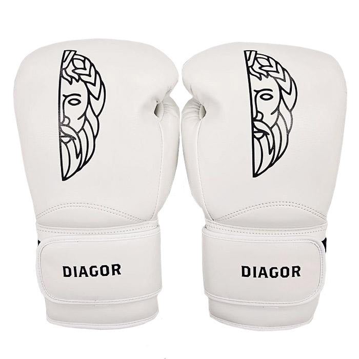 Diagor Olympic Elite Boxing Gloves 14oz Ivory White - Gymzey.com