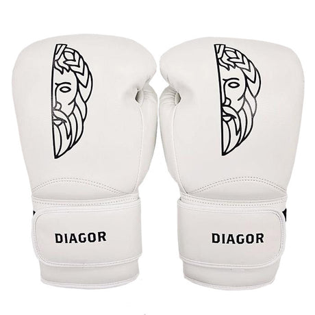 Diagor Olympic Elite Boxing Gloves 14oz Ivory White - Gymzey.com