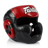 Fairtex Full Coverage Headguard HG13 - Black-Red - Gymzey.com