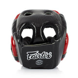 Fairtex Full Coverage Headguard HG13 - Black-Red - Gymzey.com