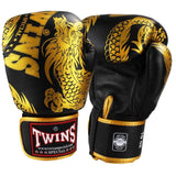 Twins FBGVL3-49 Dragon Boxing Gloves - Black/Gold