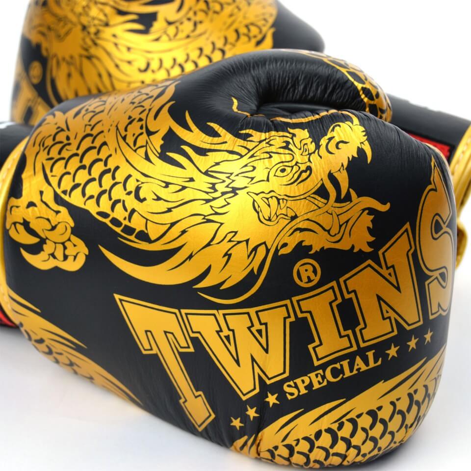 Twins FBGVL3-49 Dragon Boxing Gloves - Black/Gold