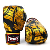 Twins FBGVL3-49 Dragon Boxing Gloves - Black/Gold