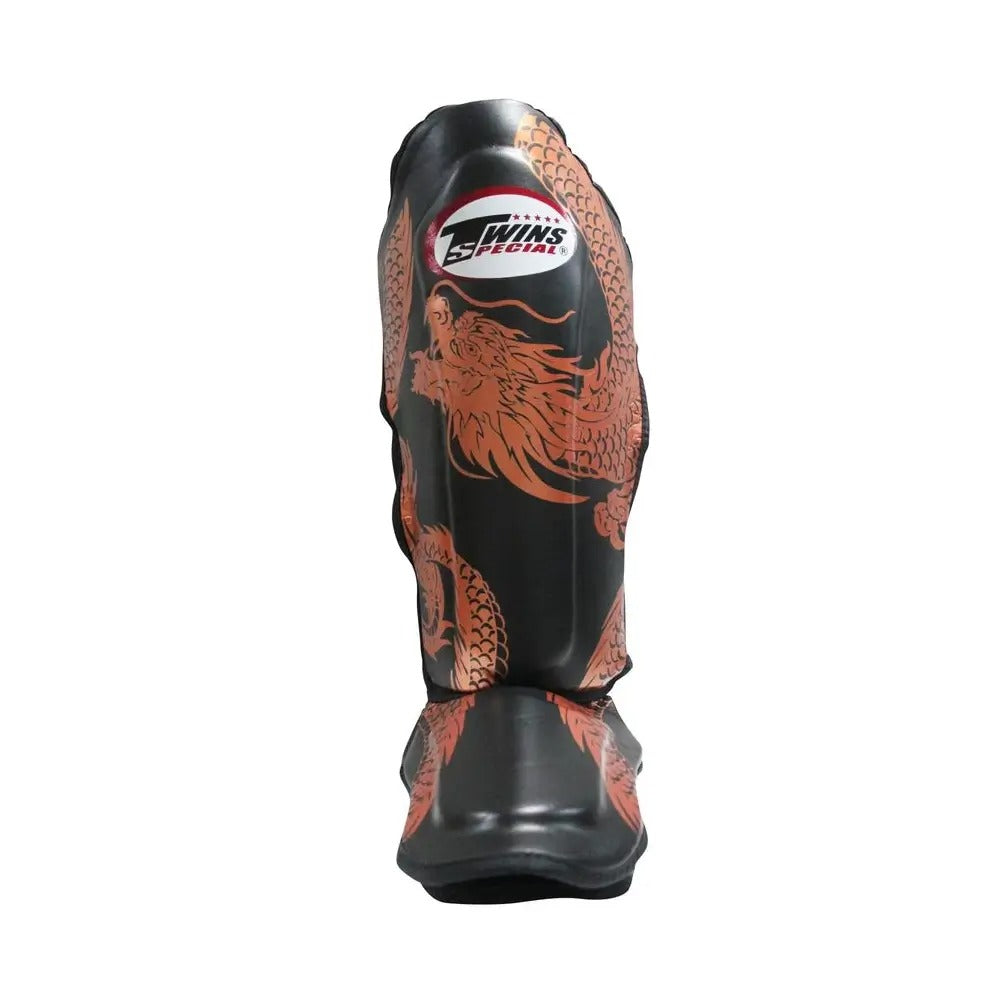 Twins FSGL10-49 Double Padded Shin Guards Flying Dragon Copper/Black