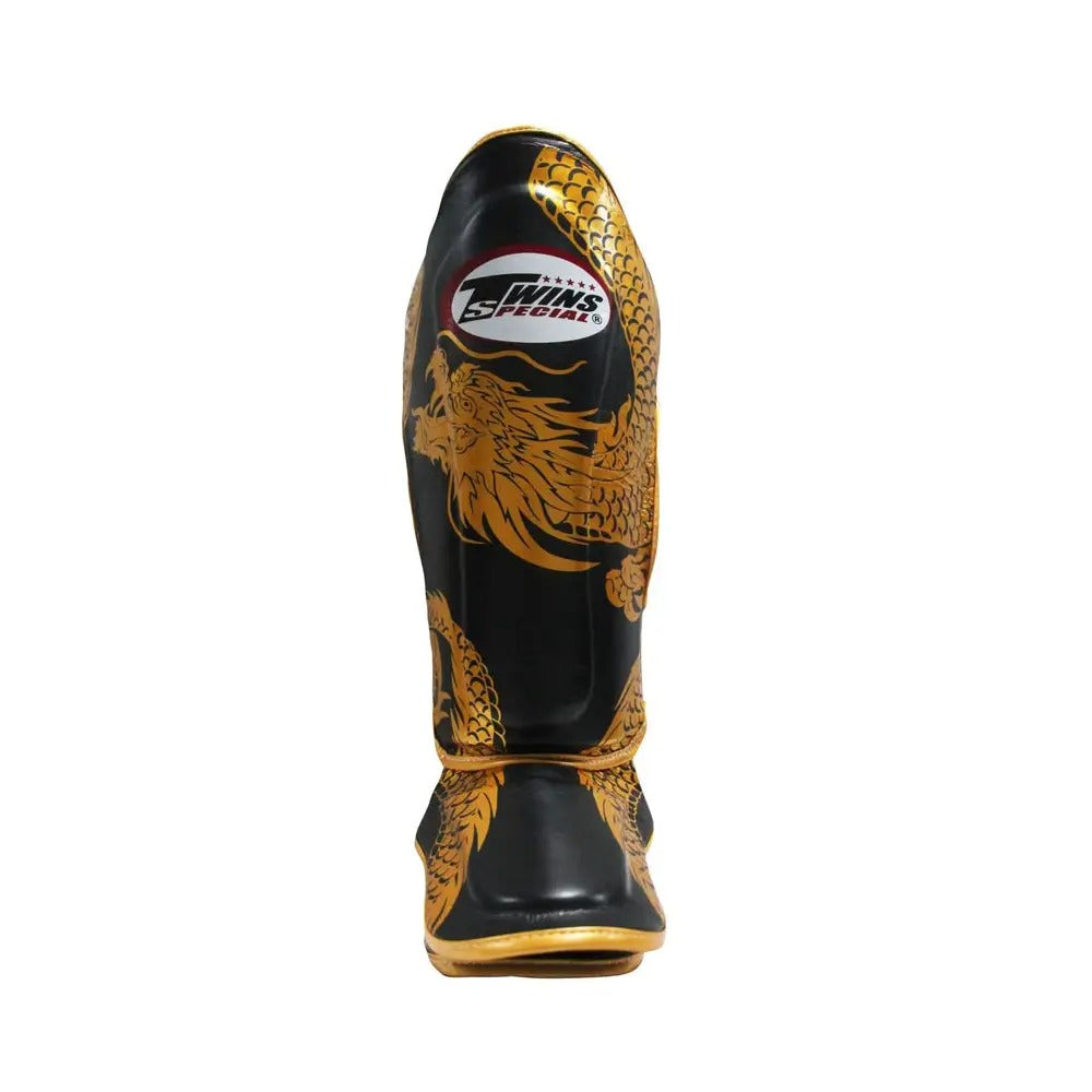 Twins FSGL10-49 Double Padded Shin Guards Flying Dragon Gold/Black