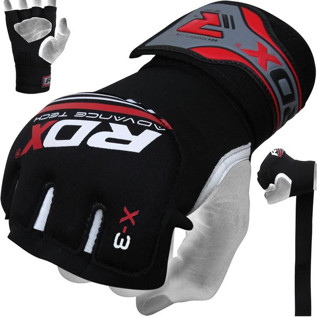 RDX X3 Neoprene Gel Grappling Gloves - Red - Gymzey.com