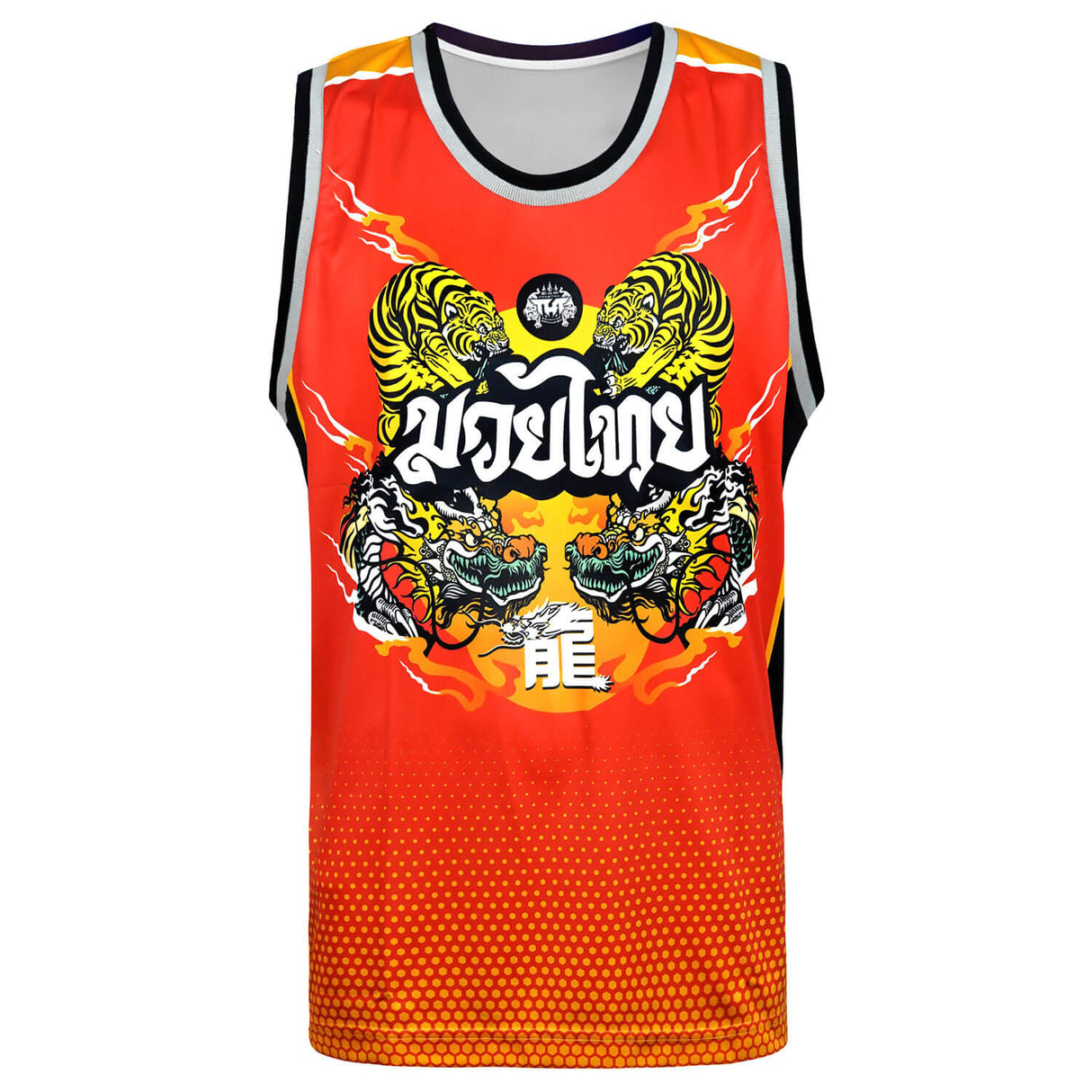 TUFF TT104 Tank Top Red Chinese Dragon and Tiger