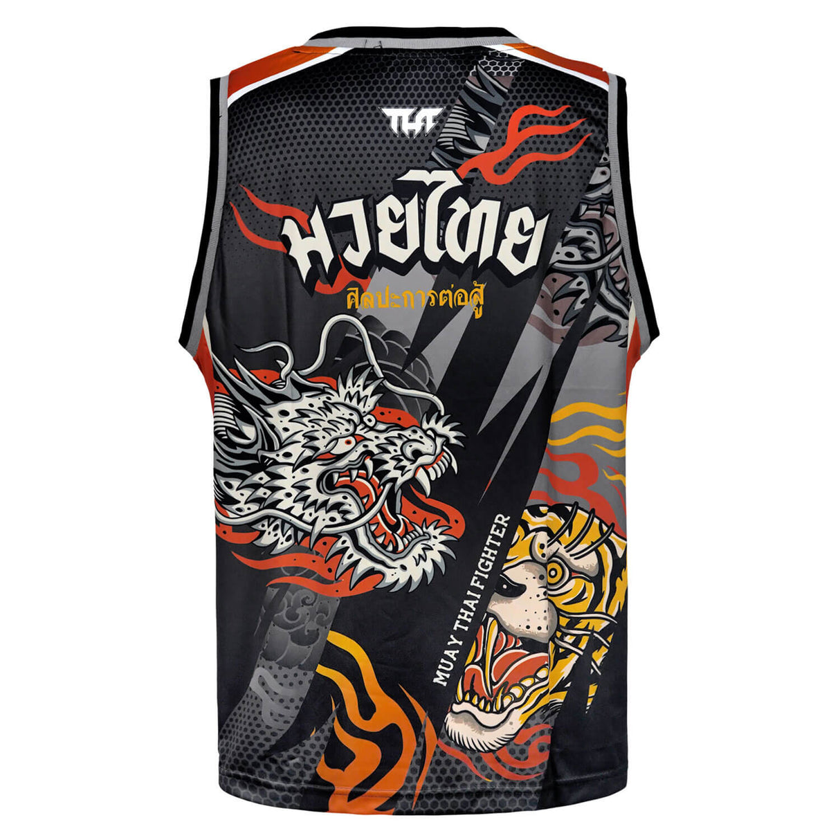 TUFF TT105 Tank Top Black Dragon and Tiger